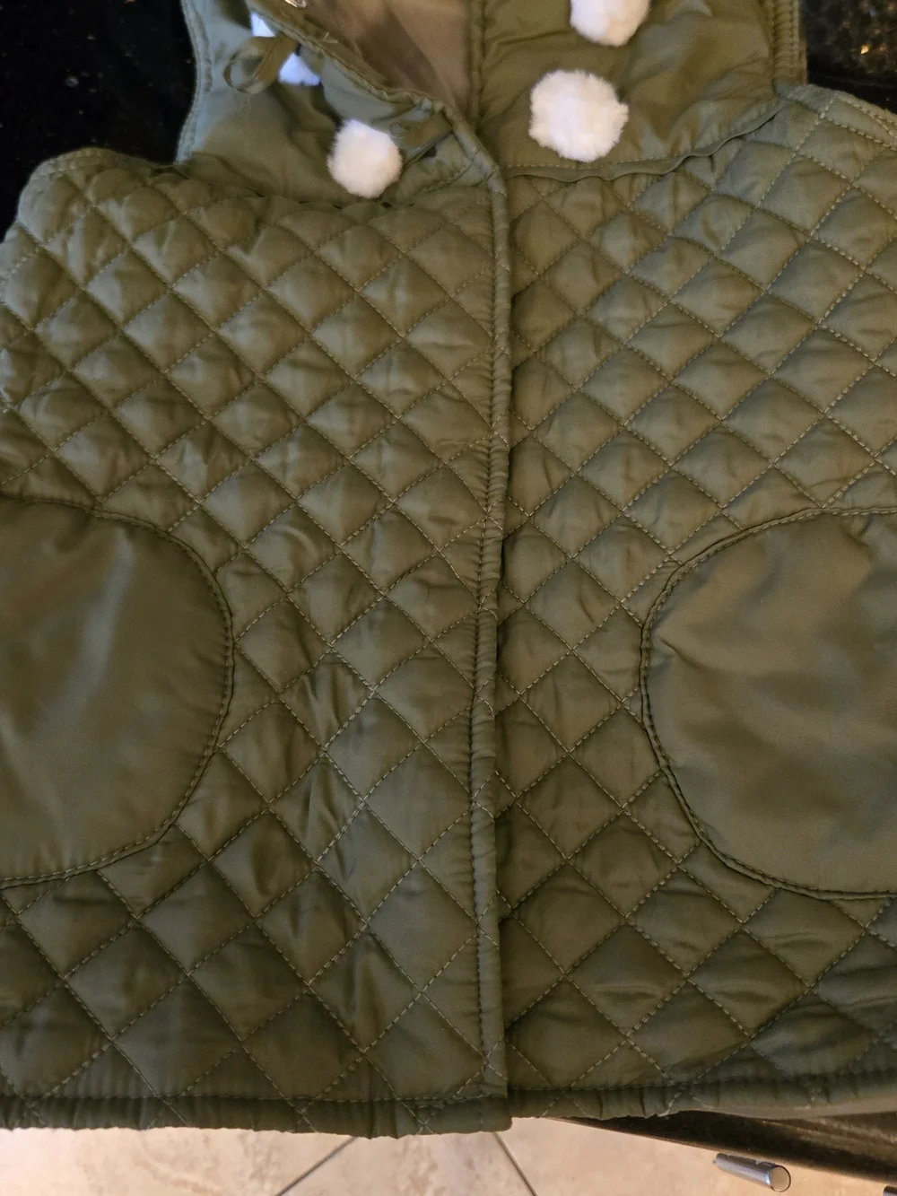Quilted Hooded Max Studio Kids Vest in Olive Green 7/8